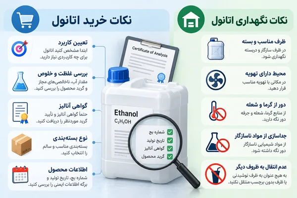 نکات خرید و نگهداری اتانول